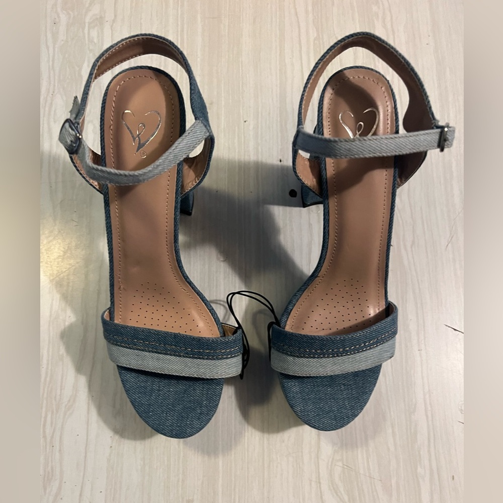 Jean high heels